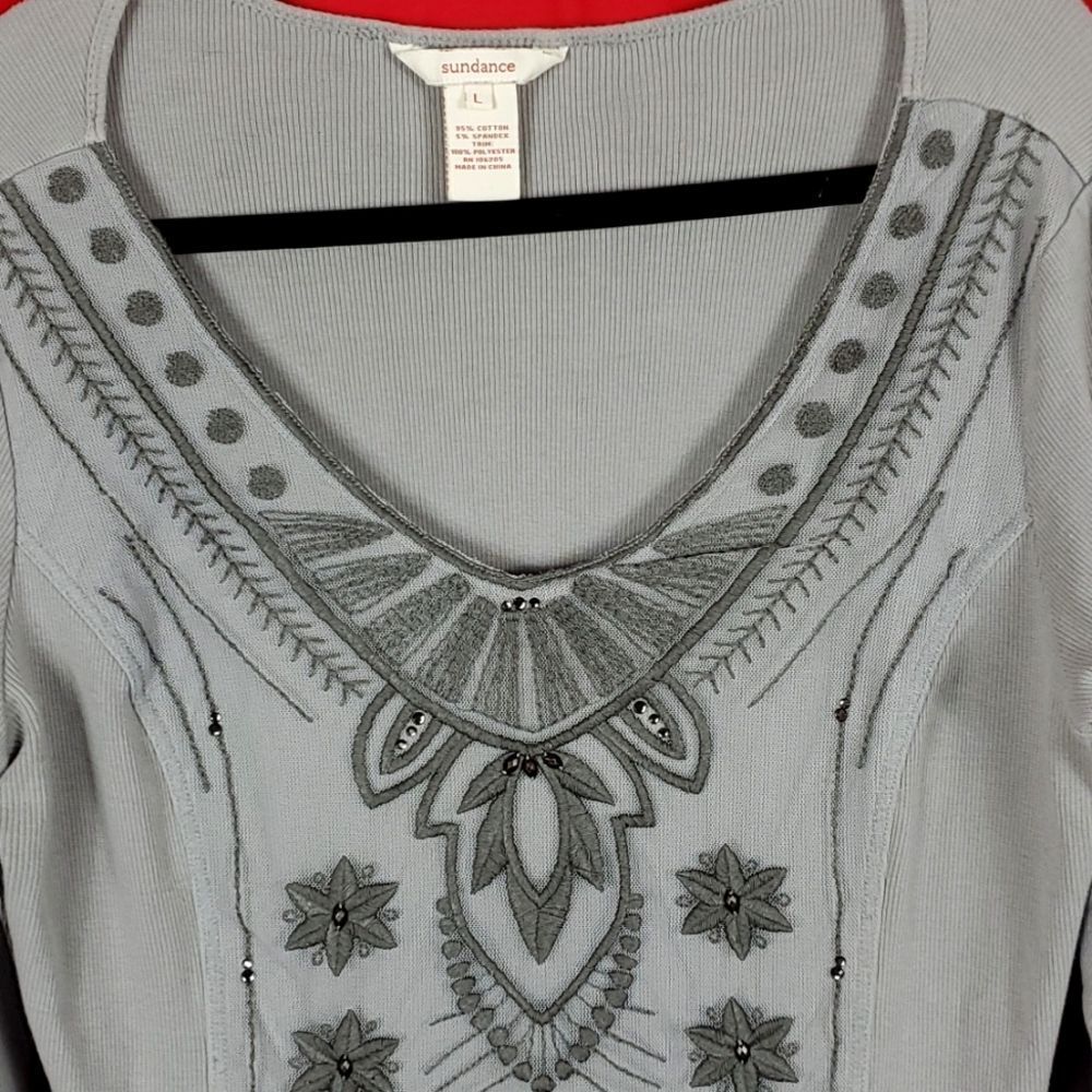 SUNDANCE EMBROIDERED SHIRT GRAY Size L